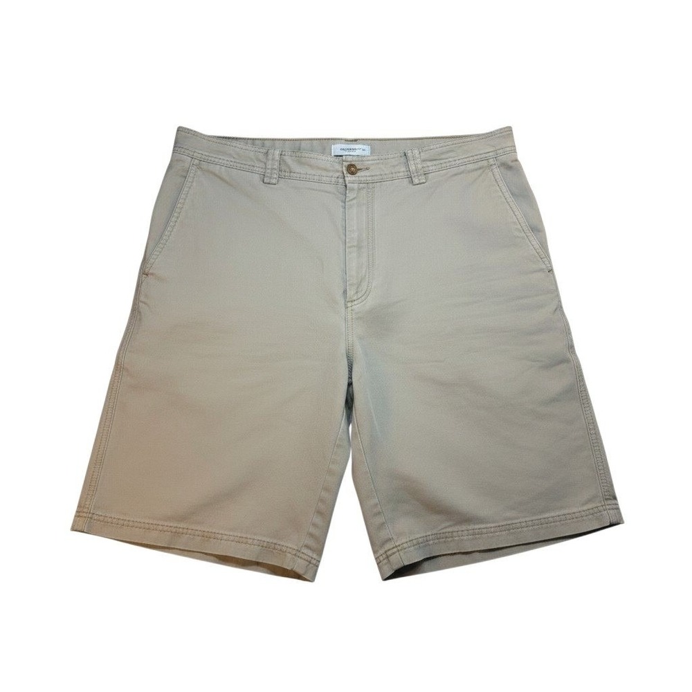 Tori Richard Chino Shorts 38 Khaki Tan Cotton Flat Front Casual Island Mens